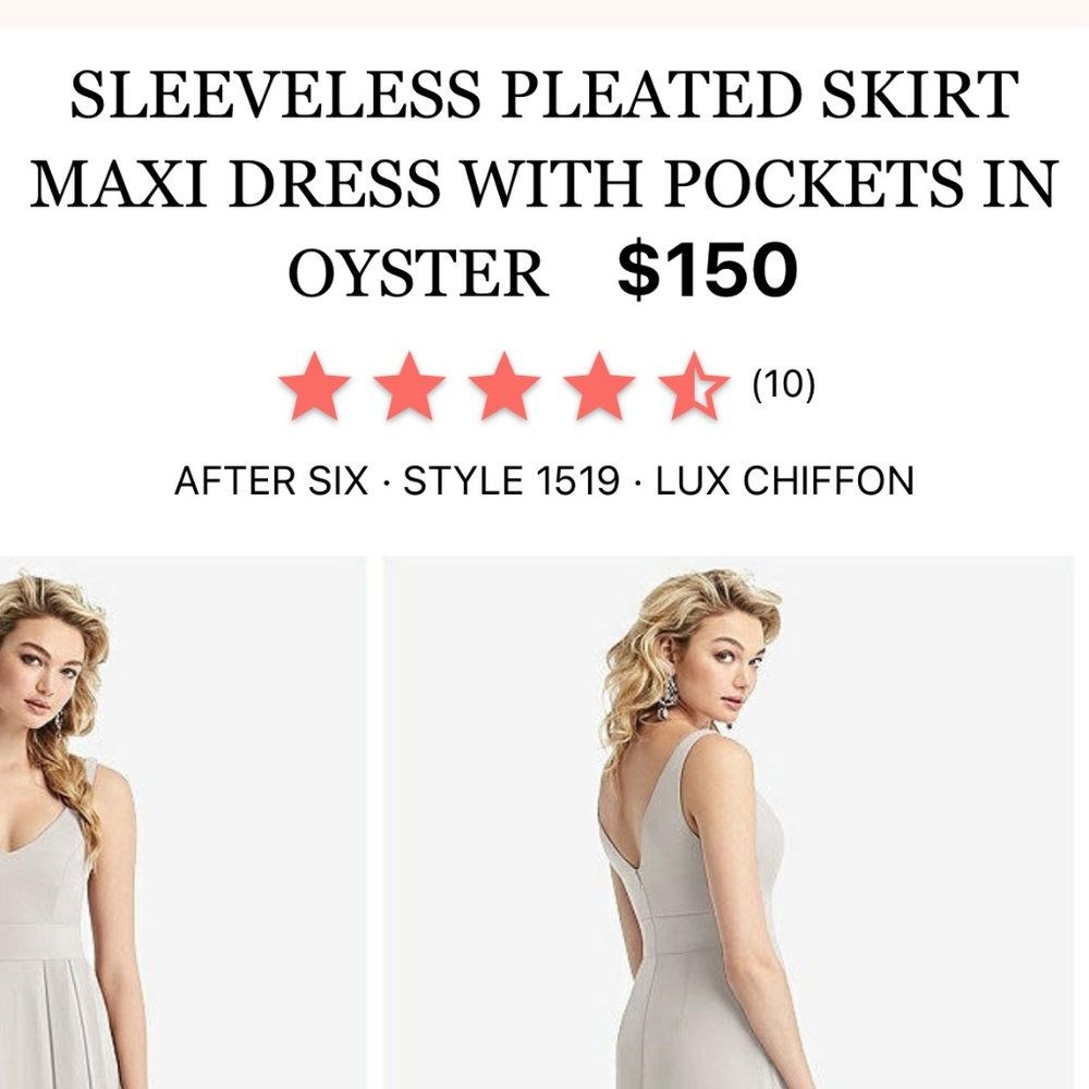 Dessy sleeveless pleated skirt maxi dress